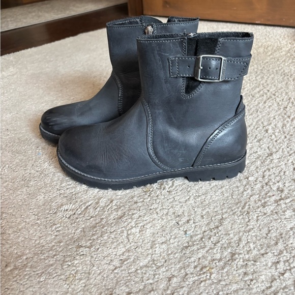 Birkenstock Black Leather Ankle Boots - Worn Once Sz 38 - Picture 7 of 8